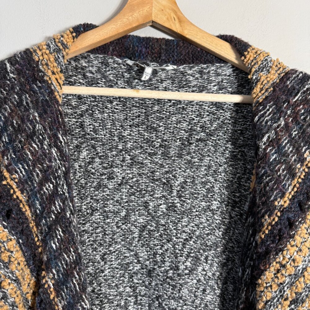 BKE Open Weave Knit Cardigan Sweater Women's Large Eclectic Grandpa Western Wool - Picture 7 of 15